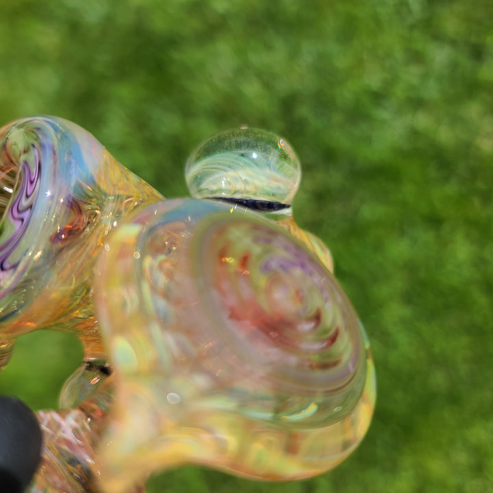 Worked Fumed Murrine Hammer Glass Pipe TG   