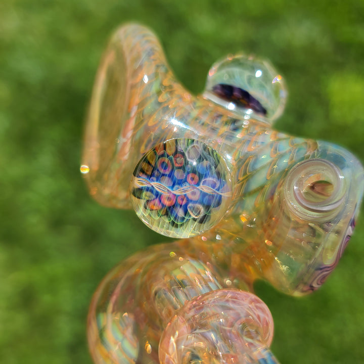 Worked Fumed Murrine Hammer Glass Pipe TG   