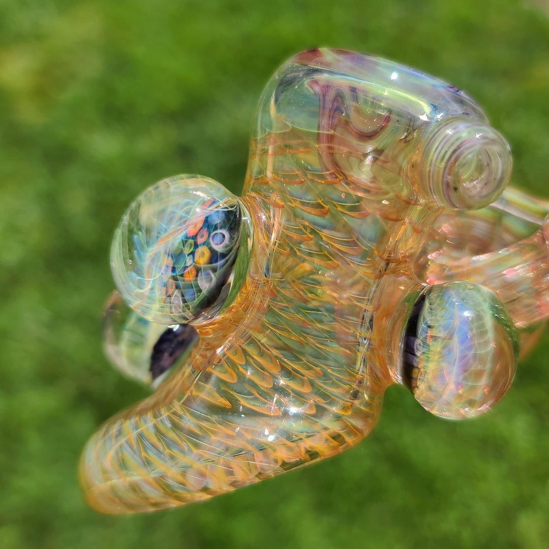 Worked Fumed Murrine Hammer Glass Pipe TG   