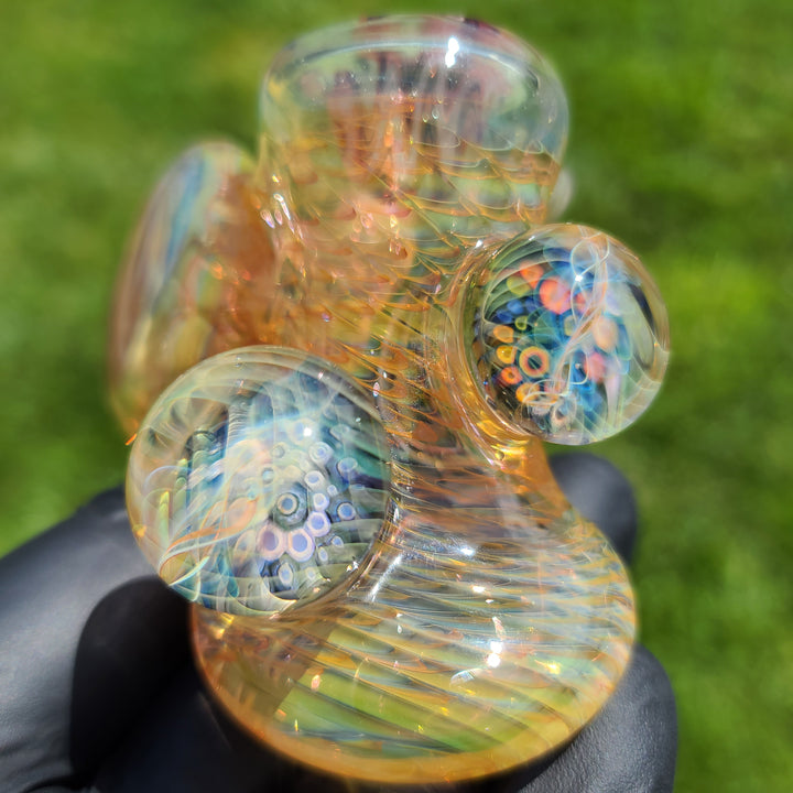 Worked Fumed Murrine Hammer Glass Pipe TG   