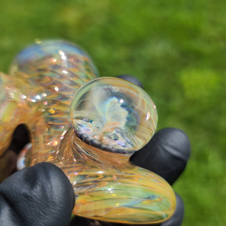 Worked Fumed Murrine Hammer Glass Pipe TG   