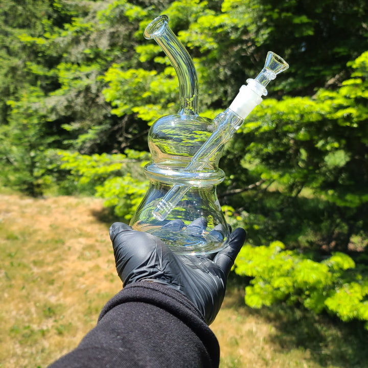 Solid Glass Bubble Top Beaker Bubbler Glass Pipe Solid Glass   