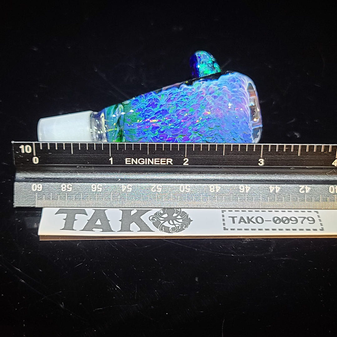 14mm Purple Seaweed Crushed Opal Pull Slide Accessory Tako Glass   