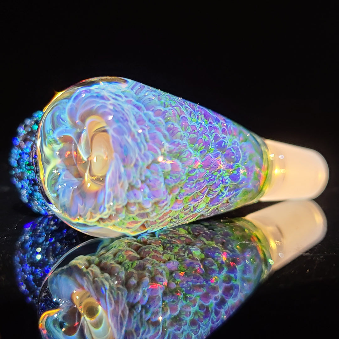 14mm Purple Seaweed Crushed Opal Pull Slide Accessory Tako Glass   