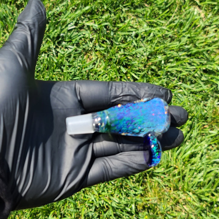 14mm Purple Seaweed Crushed Opal Pull Slide Accessory Tako Glass   