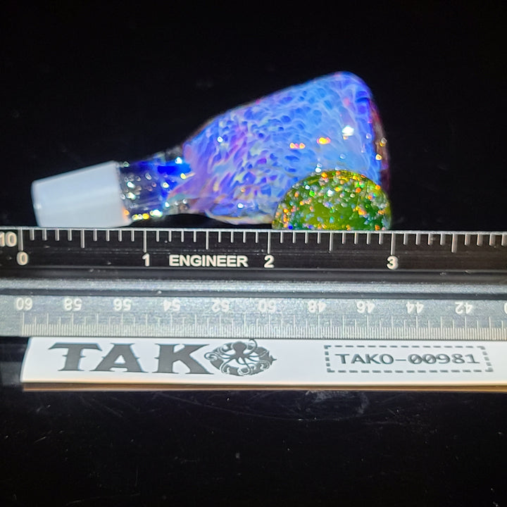 14mm Purple Nebula Pull Slide with UV Marble Accessory Tako Glass   