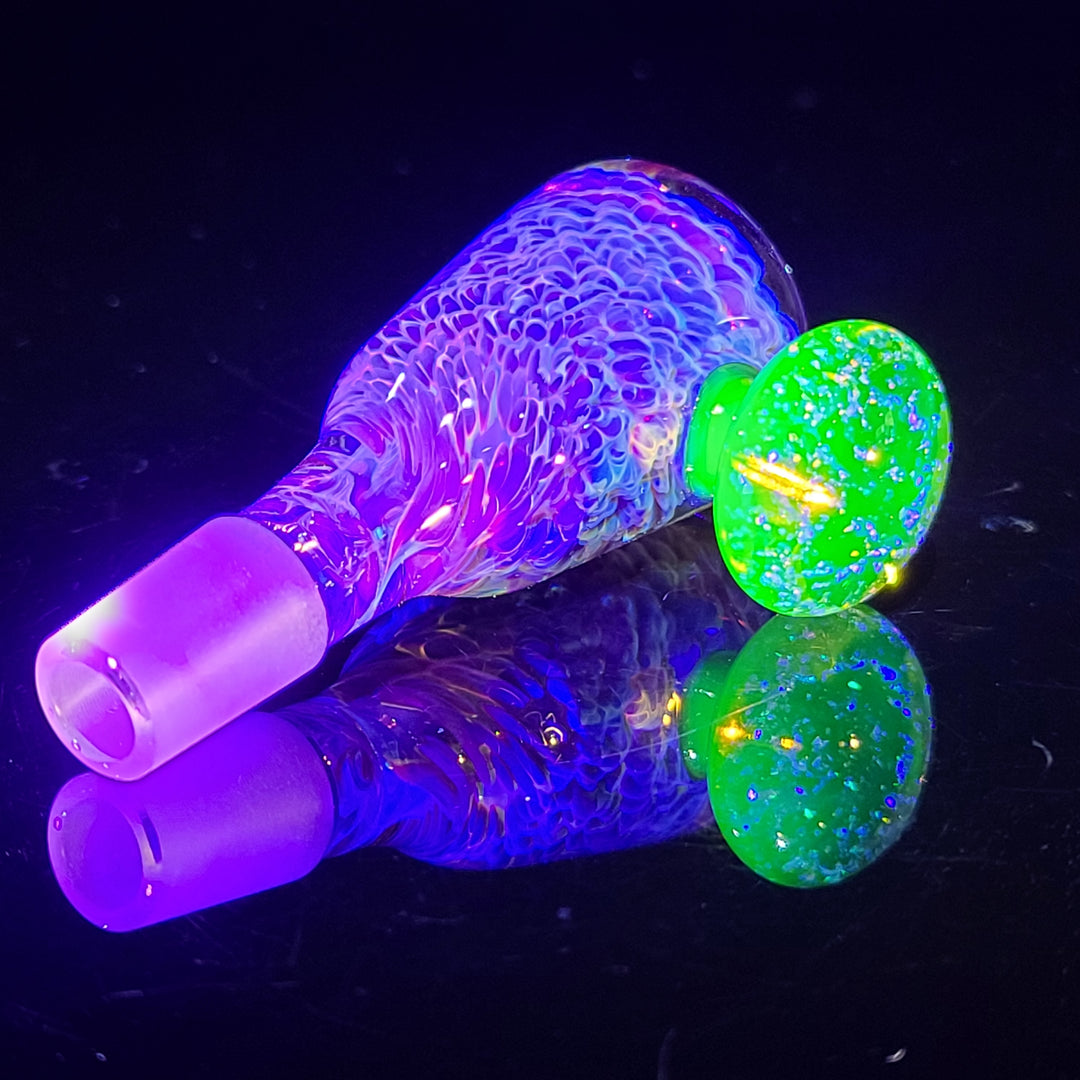14mm Purple Nebula Pull Slide with UV Marble Accessory Tako Glass   