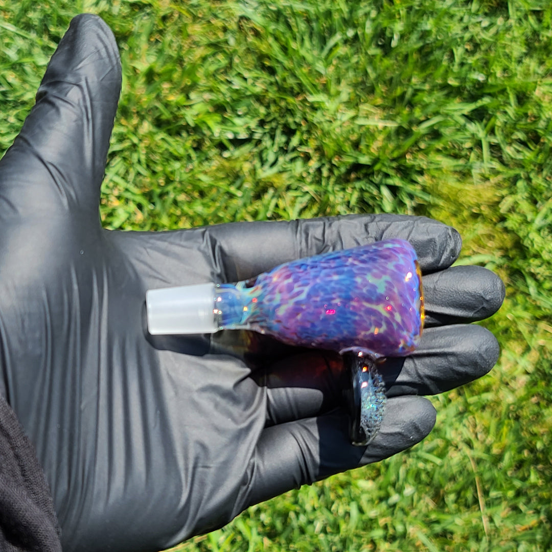 14mm Purple Nebula Pull Slide with Black Galaxy Handle Accessory Tako Glass   