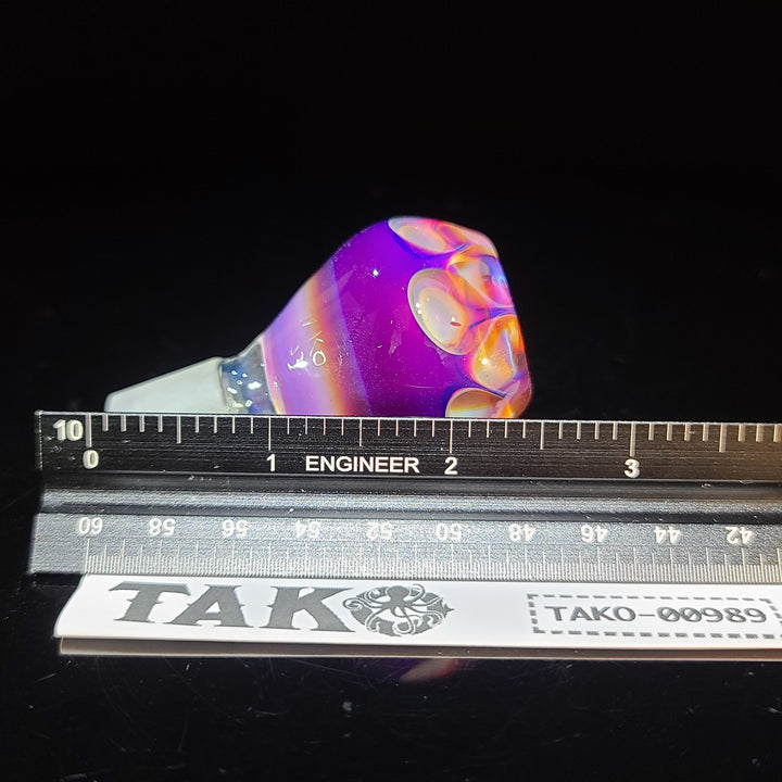 14mm Honeycomb Serendipity Pull Slide with Crushed Opal Marble Accessory Tako Glass   
