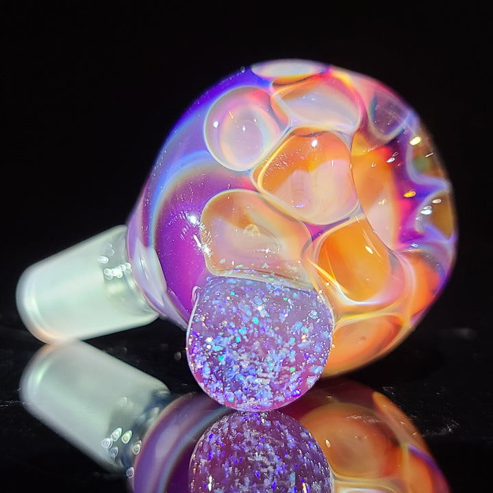 14mm Honeycomb Serendipity Pull Slide with Crushed Opal Marble Accessory Tako Glass   