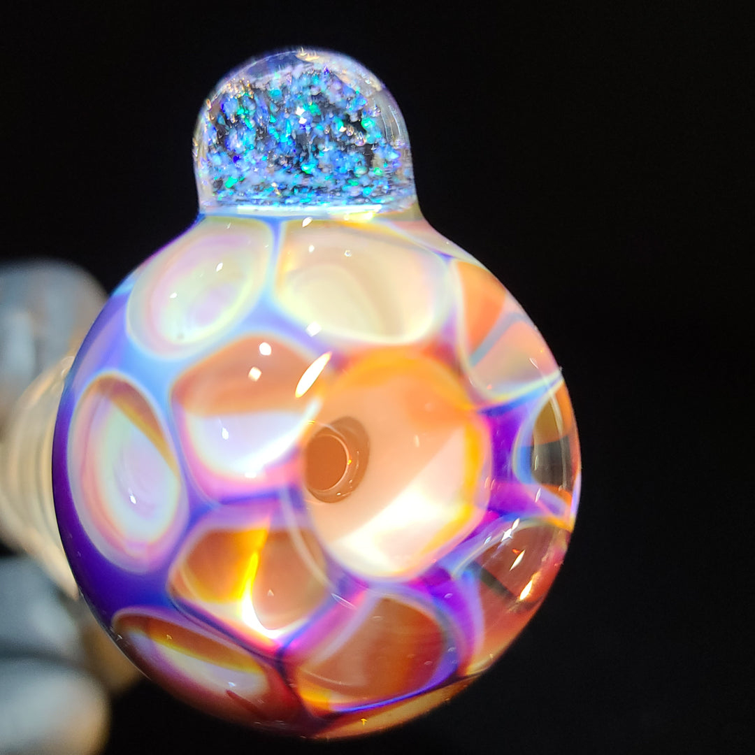 14mm Honeycomb Serendipity Pull Slide with Crushed Opal Marble Accessory Tako Glass   