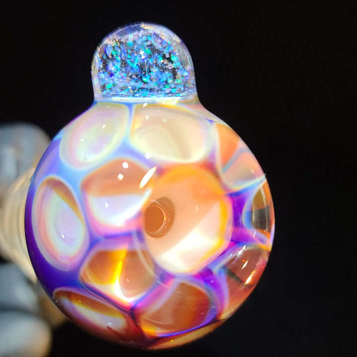 14mm Honeycomb Serendipity Pull Slide with Crushed Opal Marble Accessory Tako Glass   