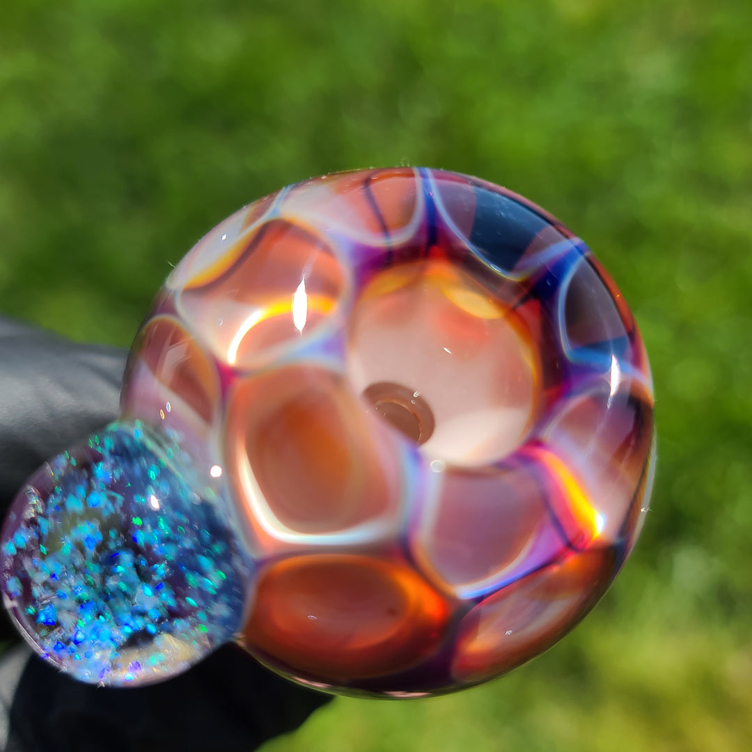 14mm Honeycomb Serendipity Pull Slide with Crushed Opal Marble Accessory Tako Glass   