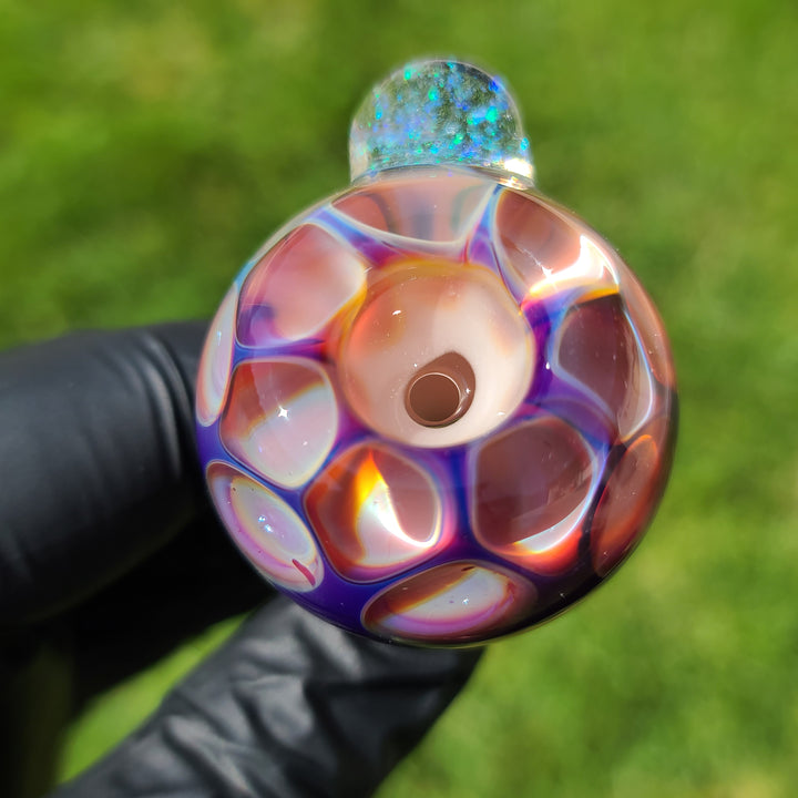 14mm Honeycomb Serendipity Pull Slide with Crushed Opal Marble Accessory Tako Glass   