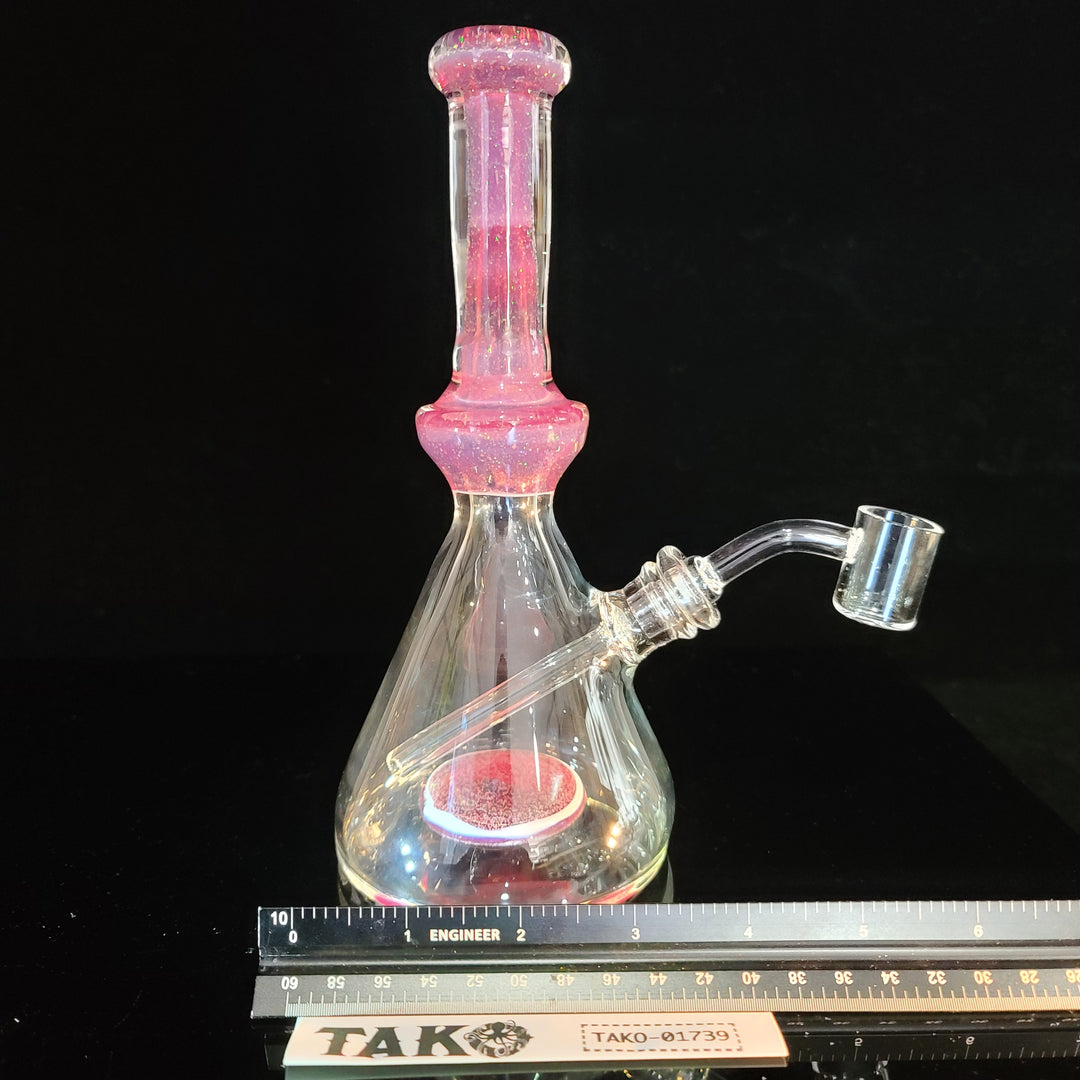 8" Imperfectly Perfect Pink Beaker Dab Rig Glass Pipe Tako Glass   