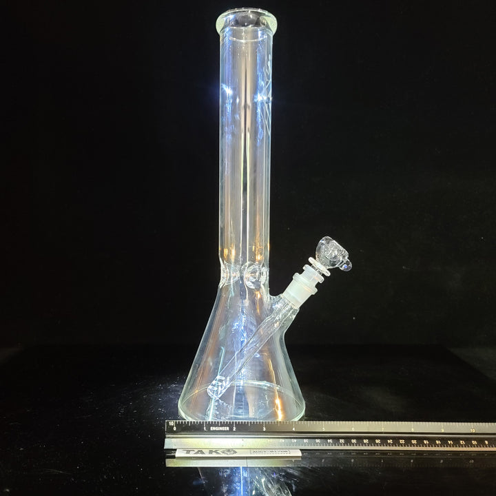 Augy Clear Straight 15" Beaker Bong Glass Pipe Augy Glass   