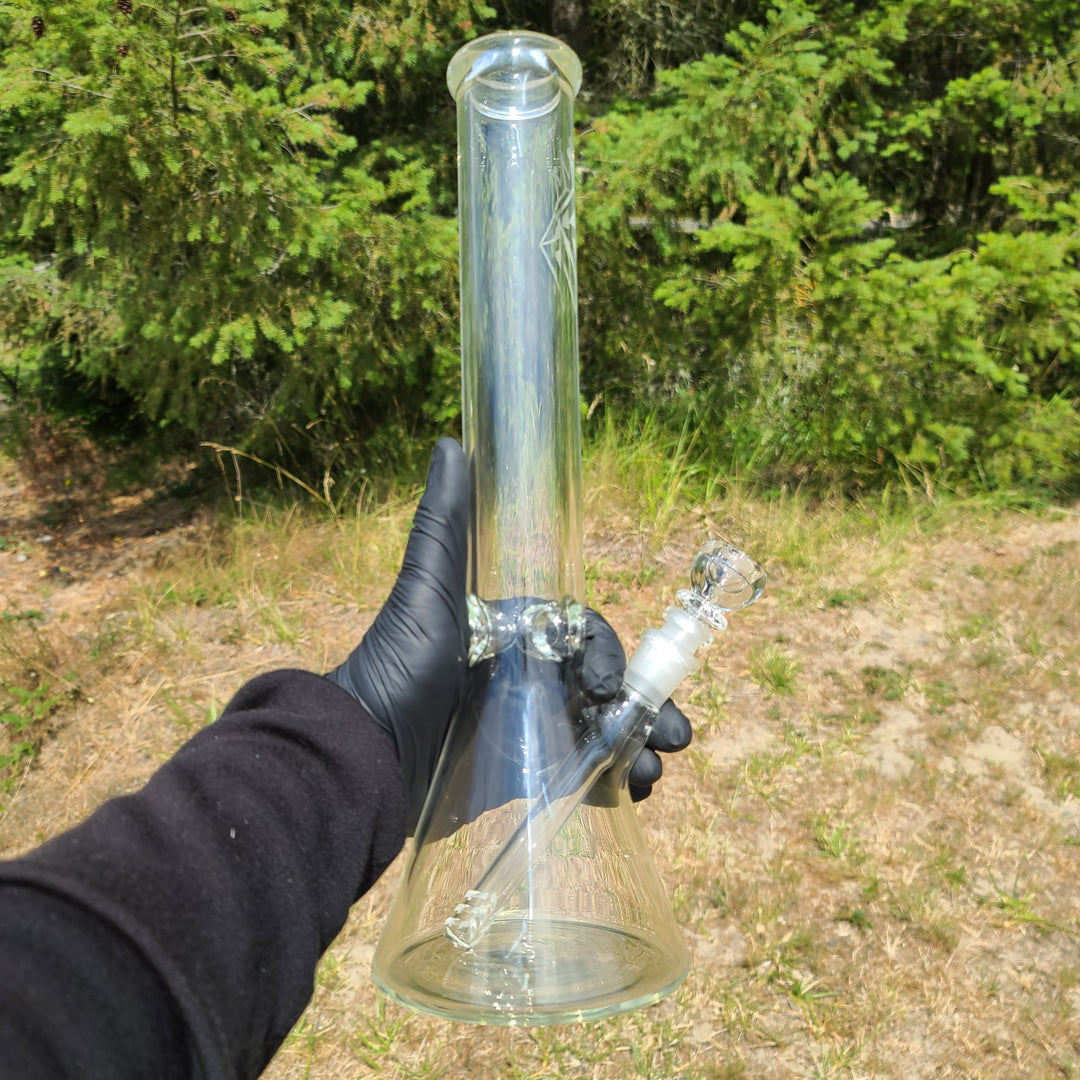 Augy Clear Straight 15" Beaker Bong Glass Pipe Augy Glass   