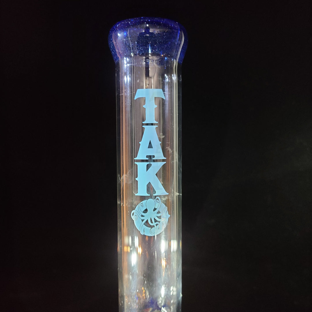 Augy x Tako Collab 18" Linework Collins Perc Beaker Bong Glass Pipe Augy Glass   