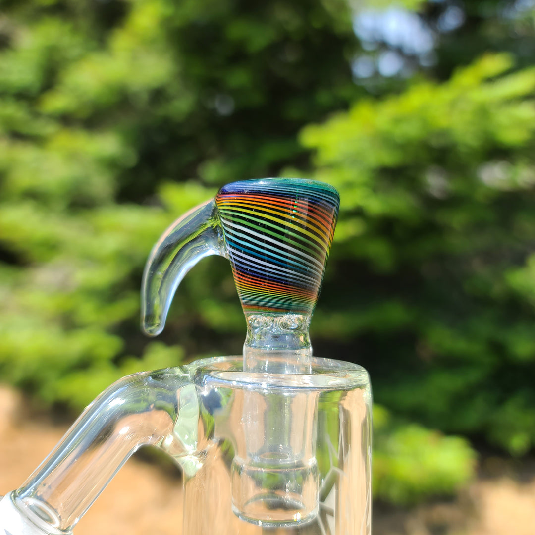 Augy x Tako Collab 18" Linework Collins Perc Beaker Bong Glass Pipe Augy Glass   