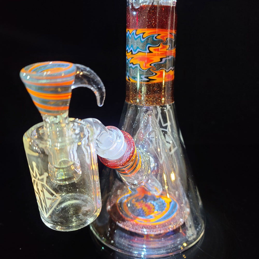 Augy 18" Linework Collins Perc 44 mm Beaker Bong Glass Pipe Augy Glass   