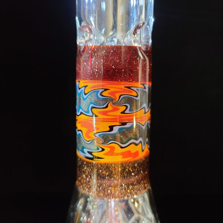 Augy 18" Linework Collins Perc 44 mm Beaker Bong Glass Pipe Augy Glass   