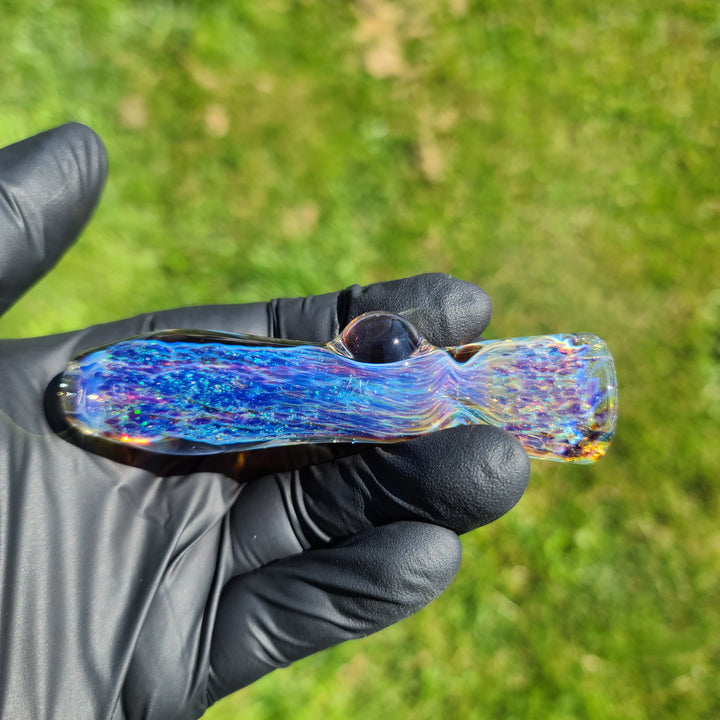 Purple Nebula Space Dust Chillum Glass Pipe Tako Glass   