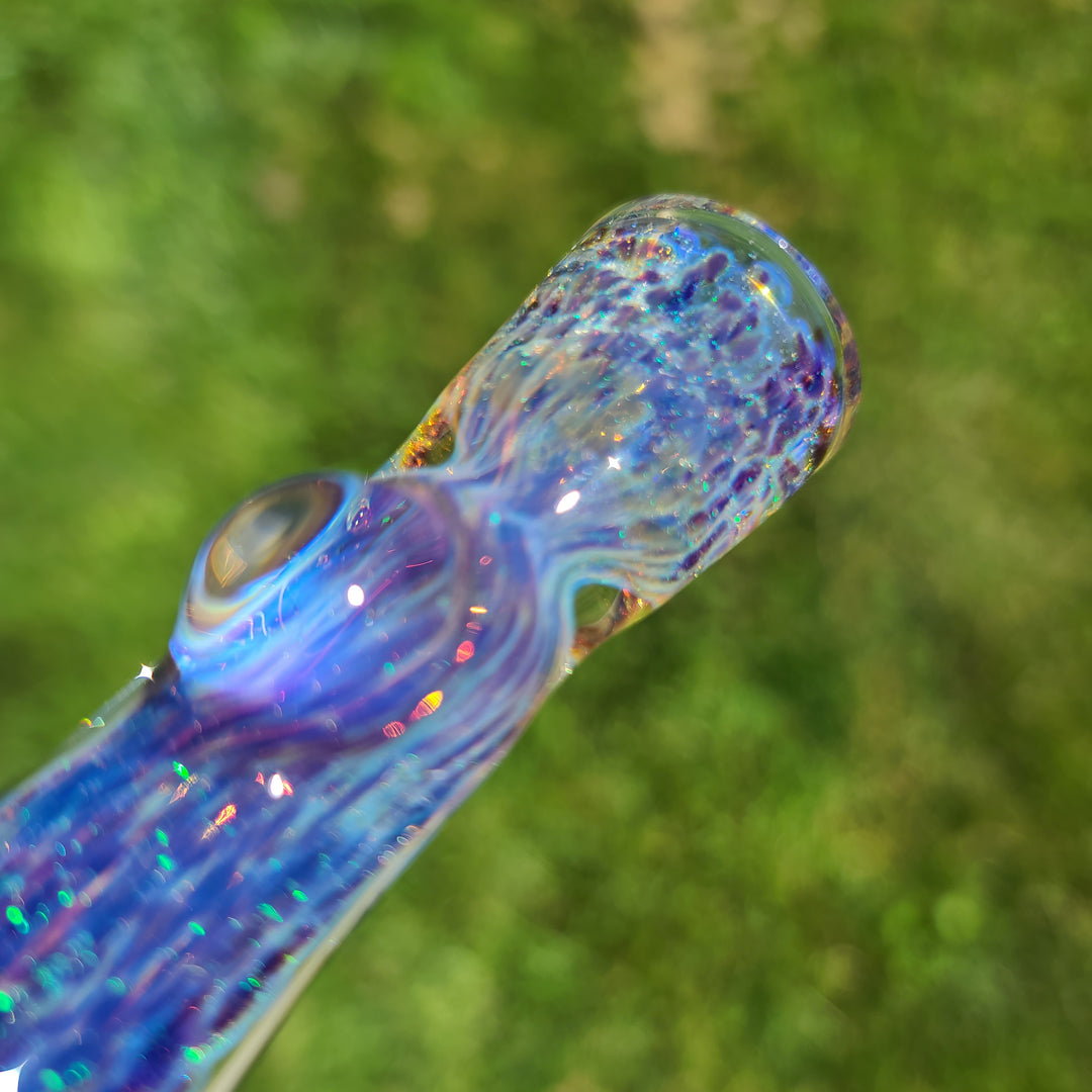 Purple Nebula Space Dust Chillum Glass Pipe Tako Glass   