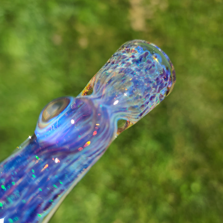 Purple Nebula Space Dust Chillum Glass Pipe Tako Glass   