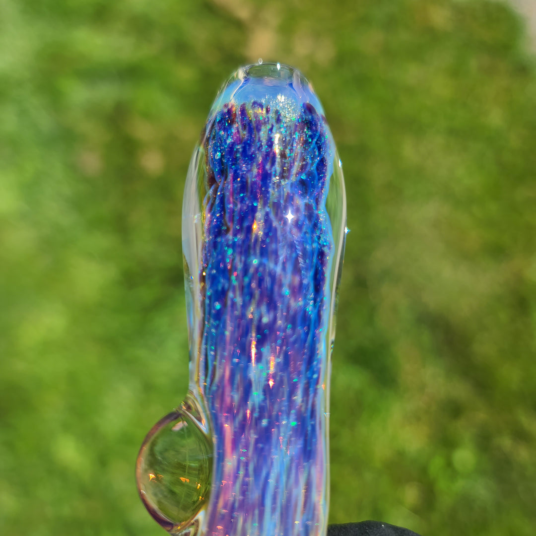 Purple Nebula Space Dust Chillum Glass Pipe Tako Glass   