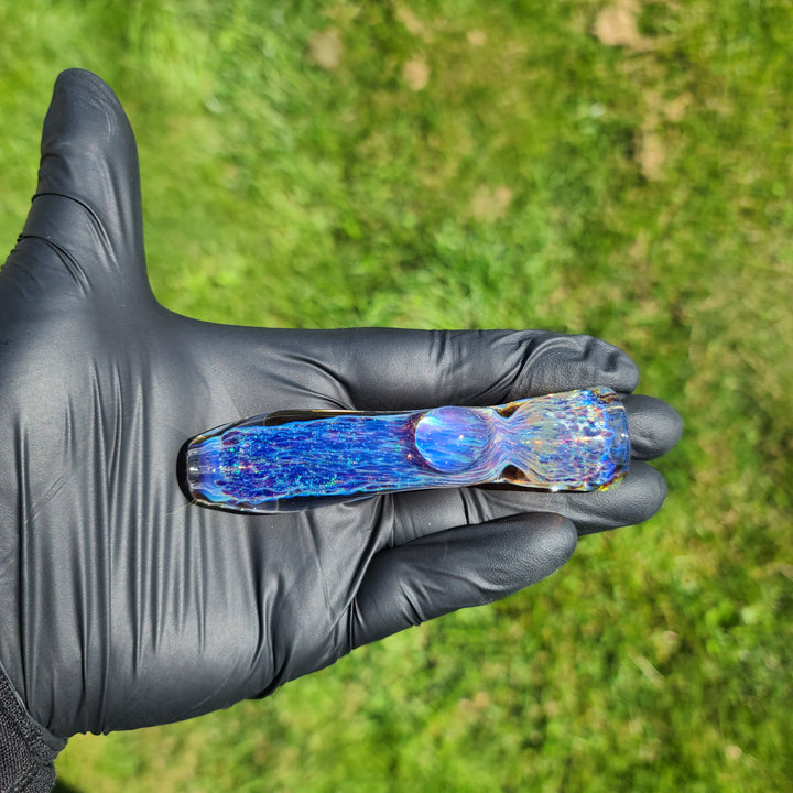 Purple Nebula Space Dust Chillum Glass Pipe Tako Glass   