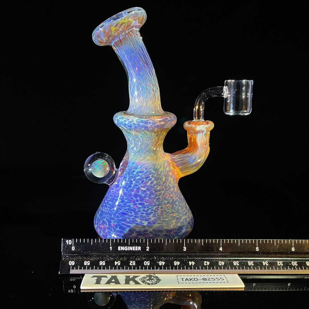 Purple Nebula Mini Rig with Black Planet Opal - No. 3 Glass Pipe Tako Glass   