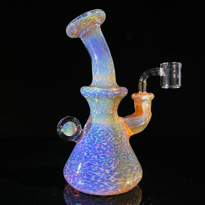 Purple Nebula Mini Rig with Black Planet Opal - No. 3 Glass Pipe Tako Glass   