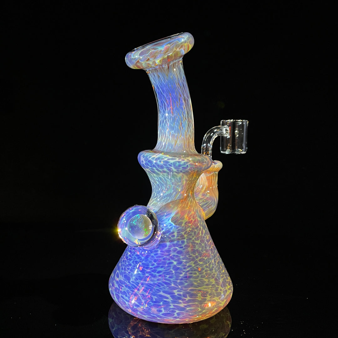 Purple Nebula Mini Rig with Black Planet Opal - No. 3 Glass Pipe Tako Glass   