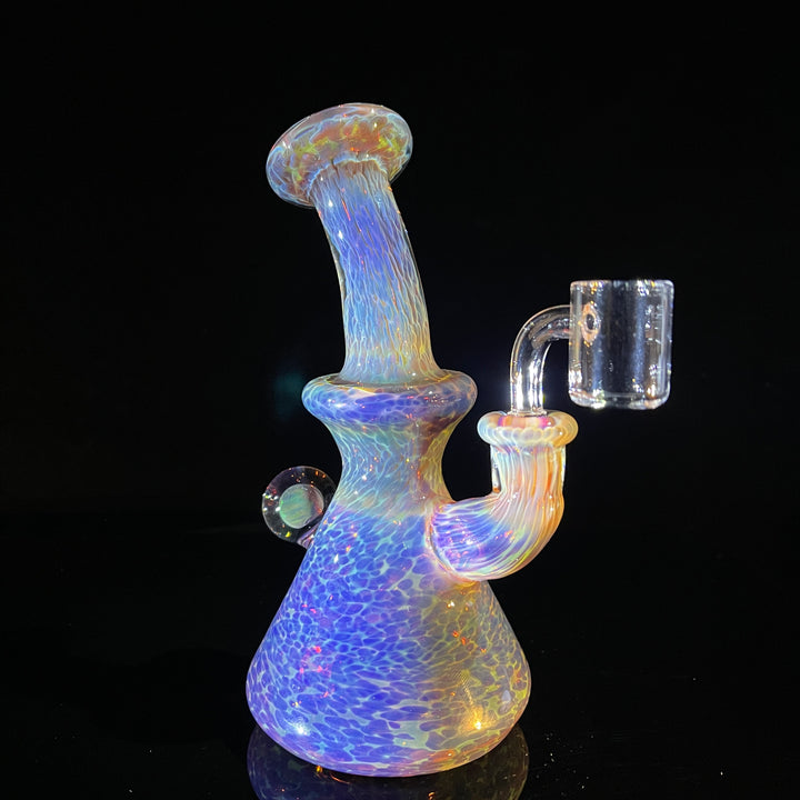 Purple Nebula Mini Rig with Black Planet Opal - No. 3 Glass Pipe Tako Glass   