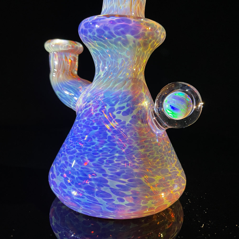 Purple Nebula Mini Rig with Black Planet Opal - No. 3 Glass Pipe Tako Glass   