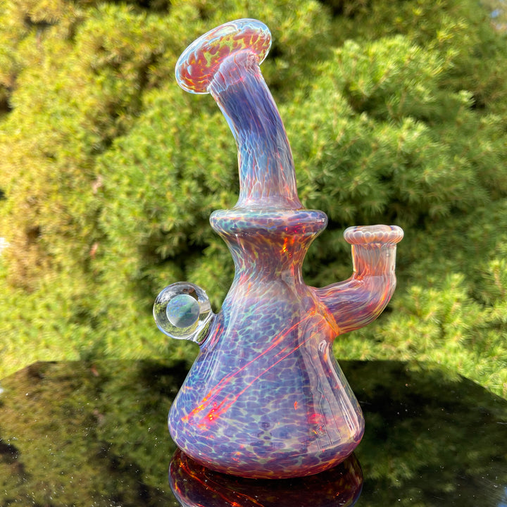 Purple Nebula Mini Rig with Black Planet Opal - No. 3 Glass Pipe Tako Glass   