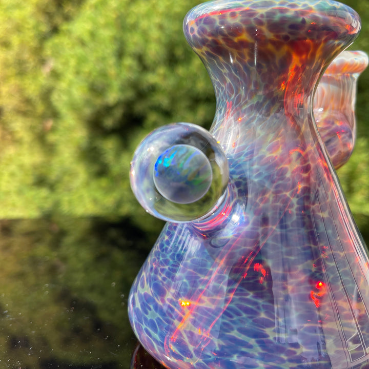 Purple Nebula Mini Rig with Black Planet Opal - No. 3 Glass Pipe Tako Glass   