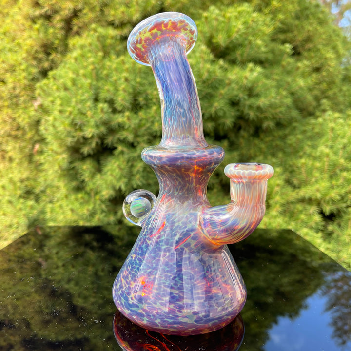 Purple Nebula Mini Rig with Black Planet Opal - No. 3 Glass Pipe Tako Glass   