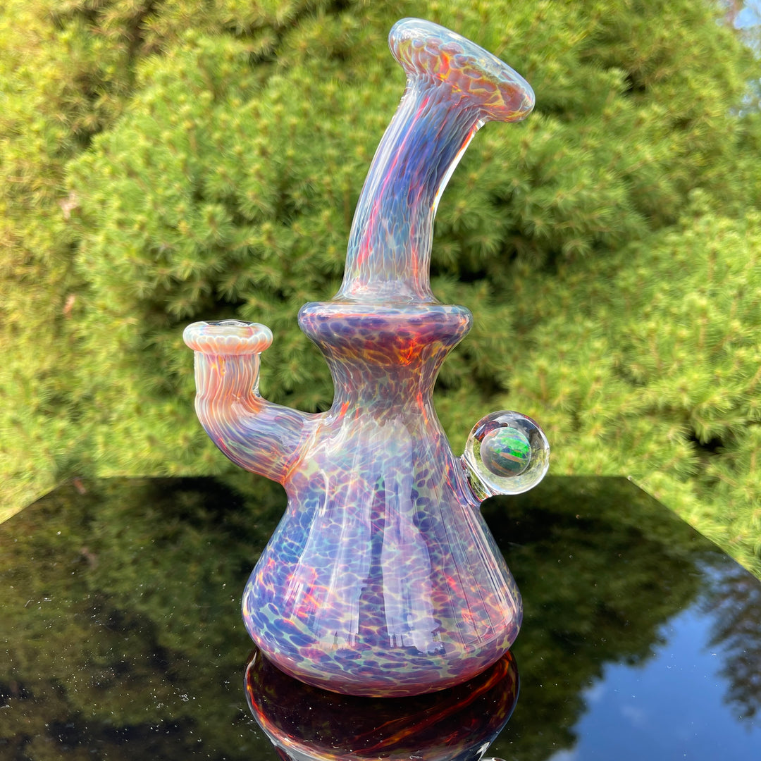 Purple Nebula Mini Rig with Black Planet Opal - No. 3 Glass Pipe Tako Glass   