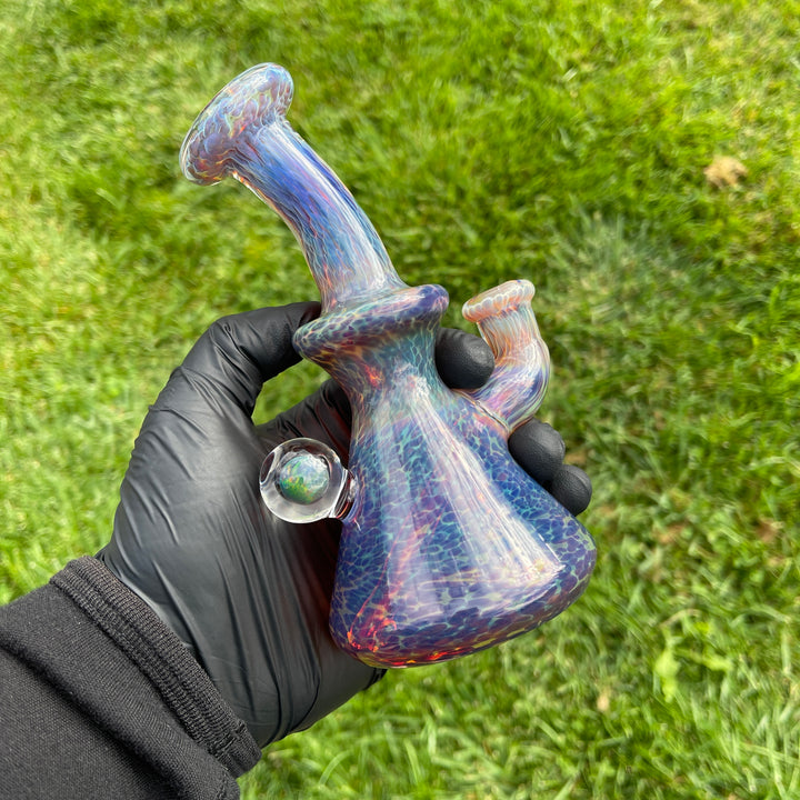 Purple Nebula Mini Rig with Black Planet Opal - No. 3 Glass Pipe Tako Glass   