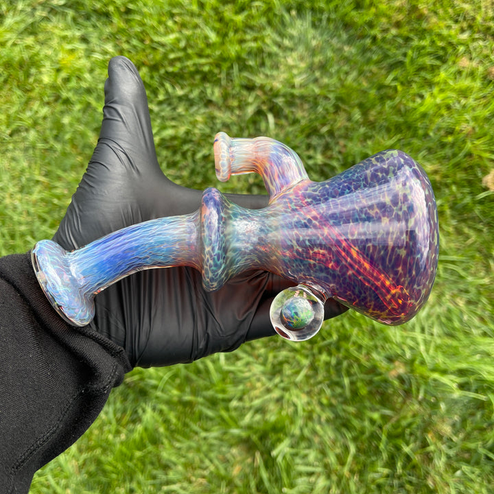 Purple Nebula Mini Rig with Black Planet Opal - No. 3 Glass Pipe Tako Glass   