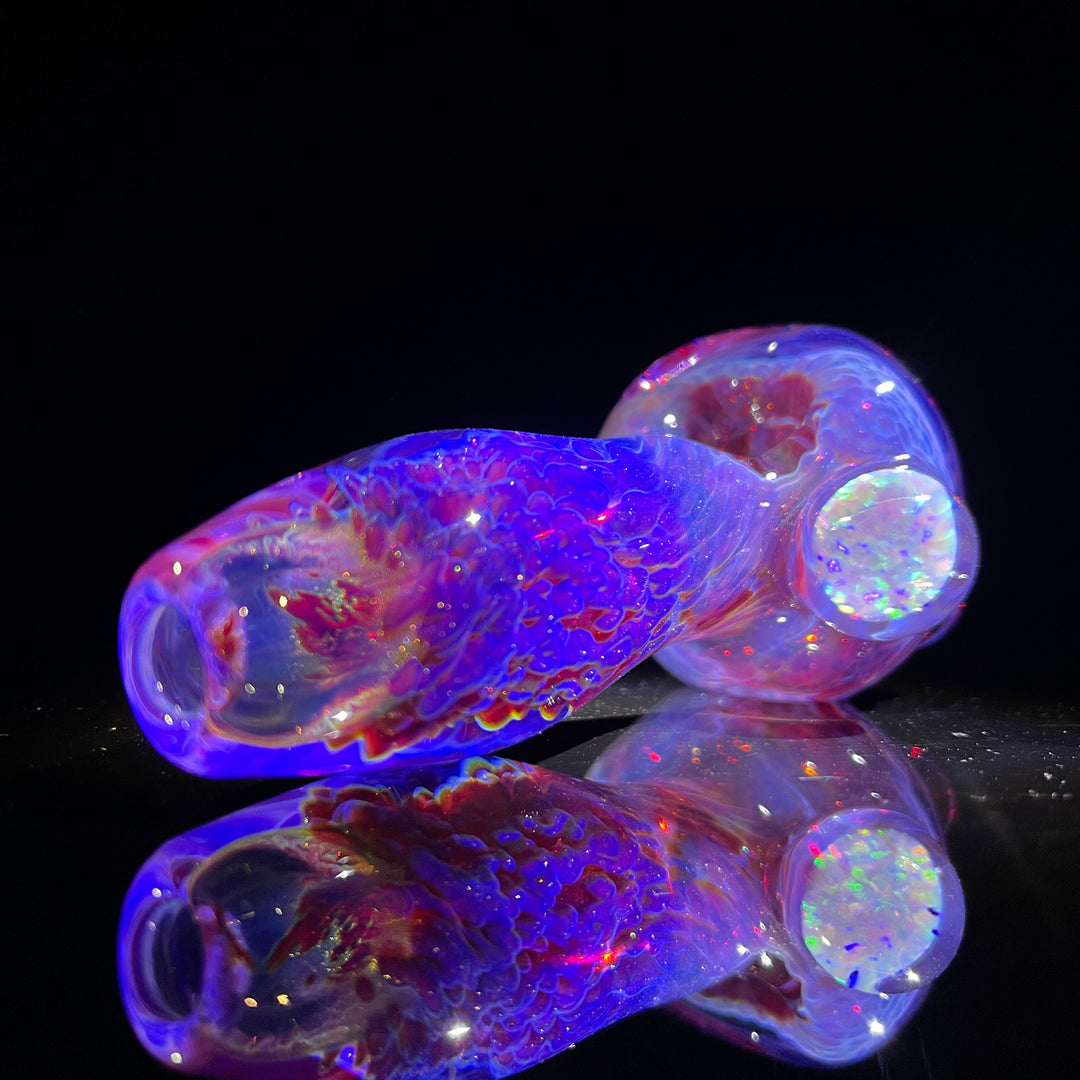 Purple Plasma Pipe with Opal Coin Glass Pipe Tako Glass   