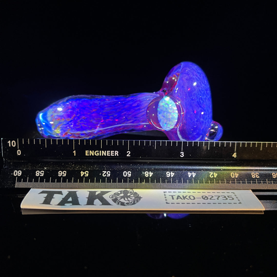 Purple Plasma Pipe with Opal Coin Glass Pipe Tako Glass   