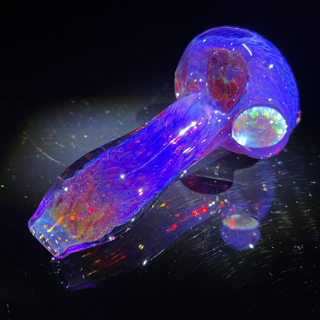 Purple Plasma Pipe with Opal Coin Glass Pipe Tako Glass   