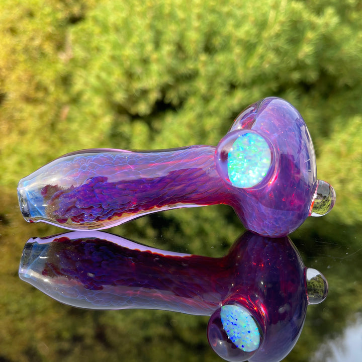 Purple Plasma Pipe with Opal Coin Glass Pipe Tako Glass   