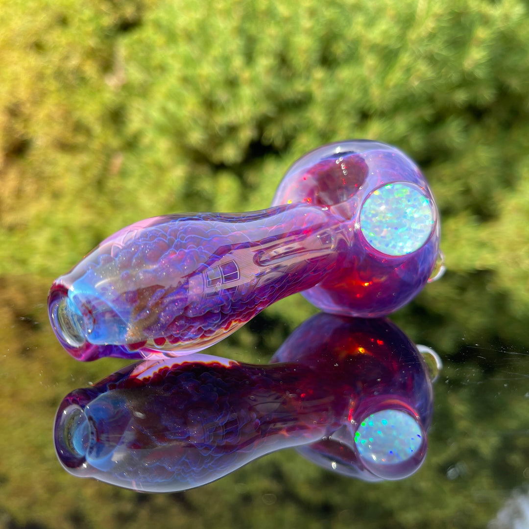 Purple Plasma Pipe with Opal Coin Glass Pipe Tako Glass   