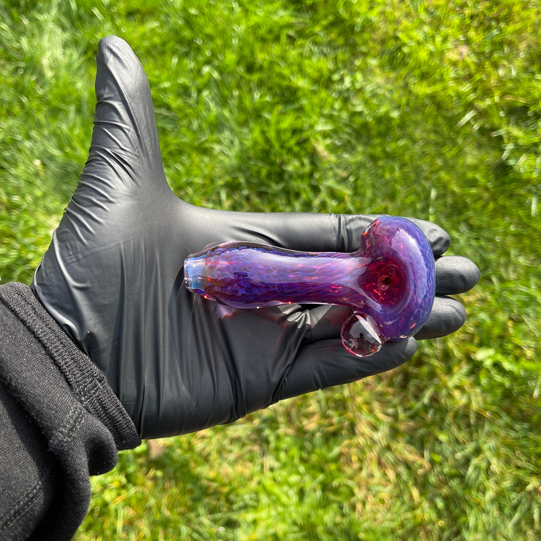 Purple Plasma Pipe with Opal Coin Glass Pipe Tako Glass   