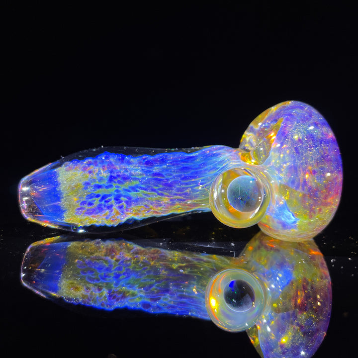 Purple Ghost Pipe with Black Planet Opal Glass Pipe Tako Glass   