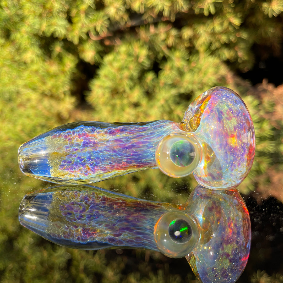 Purple Ghost Pipe with Black Planet Opal Glass Pipe Tako Glass   