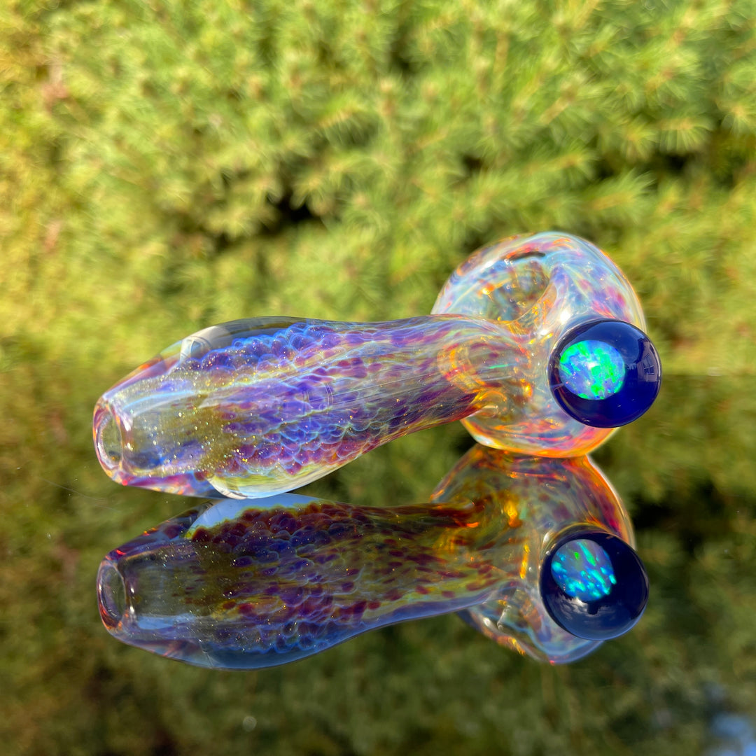 Purple Ghost Pipe with White Planet Opal Glass Pipe Tako Glass   